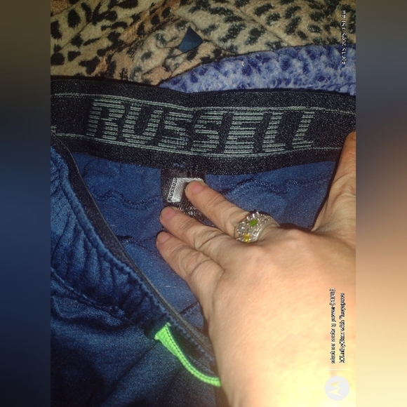 Russell Athletic Navy Blue and Lime Green Unisex/Men's Track Pants Sz XL (14-16) - Picture 4 of 7
